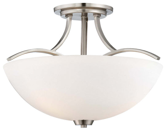 Minka-Lavery - 4962-84 - Three Light Semi Flush Mount - Overland Park - Brushed Nickel