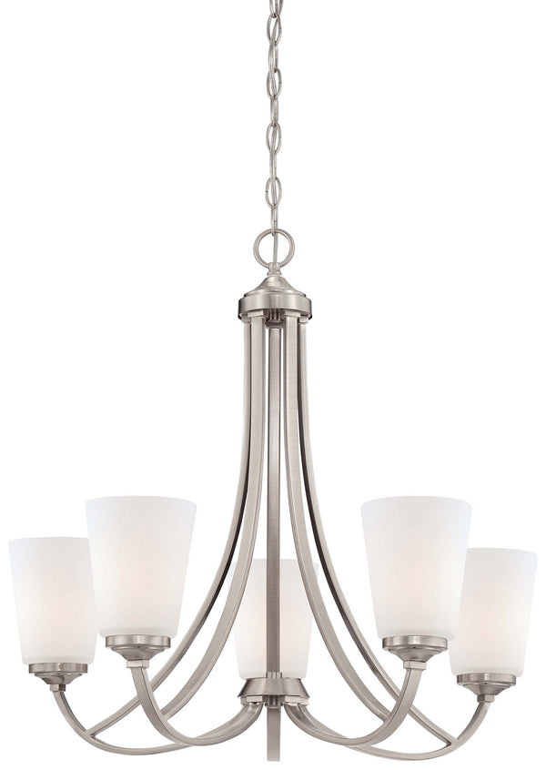 Minka-Lavery - 4965-84 - Five Light Chandelier - Overland Park - Brushed Nickel