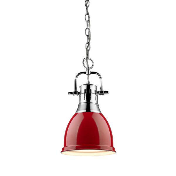 Golden - 3602-S CH-RD - One Light Pendant - Duncan CH - Chrome