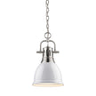 Golden - 3602-S PW-WH - One Light Pendant - Duncan PW - Pewter