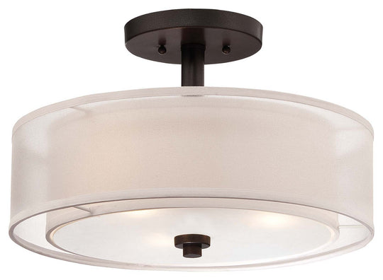 Minka-Lavery - 4107-172 - Three Light Semi Flush Mount - Parsons Studio - Smoked Iron