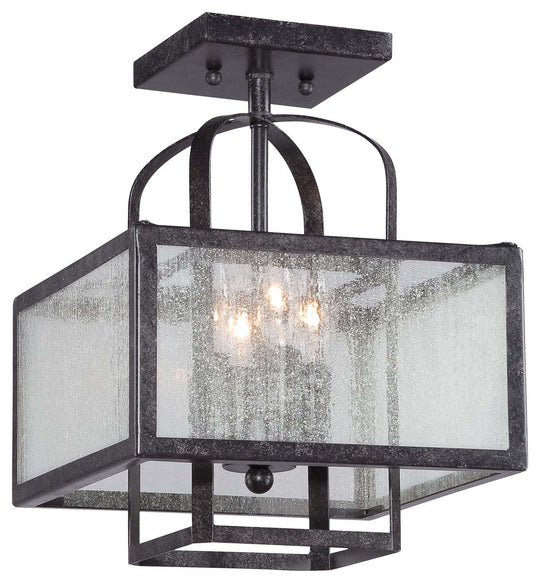 Minka-Lavery - 4876-283 - Four Light Semi Flush Mount - Camden Square - Aged Charcoal