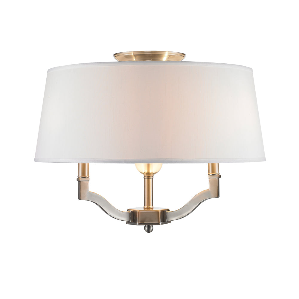 Golden - 3500-SF PW-CWH - Three Light Semi-Flush Mount - Waverly PW - Pewter