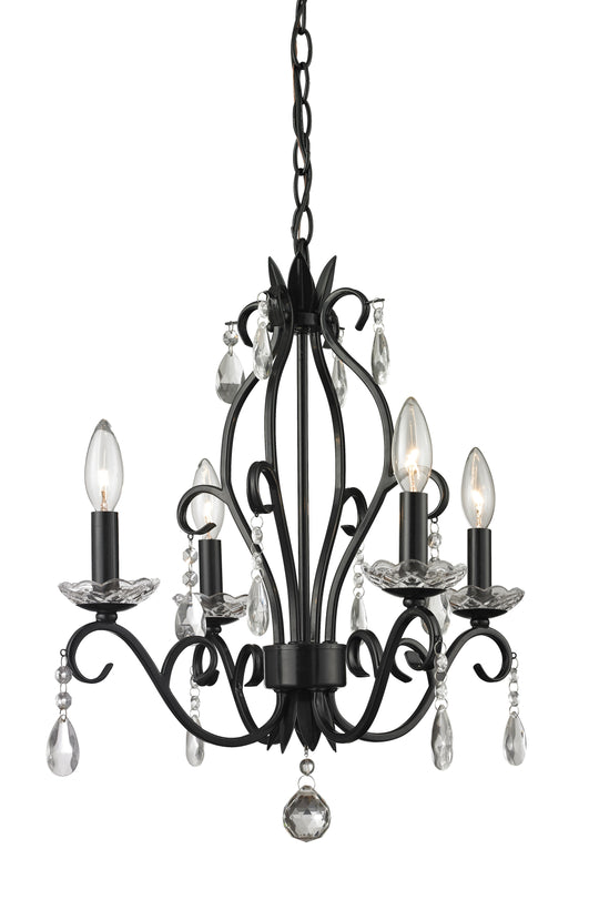 Z-Lite - 425MB - Four Light Chandelier - Princess Chandeliers - Matte Black