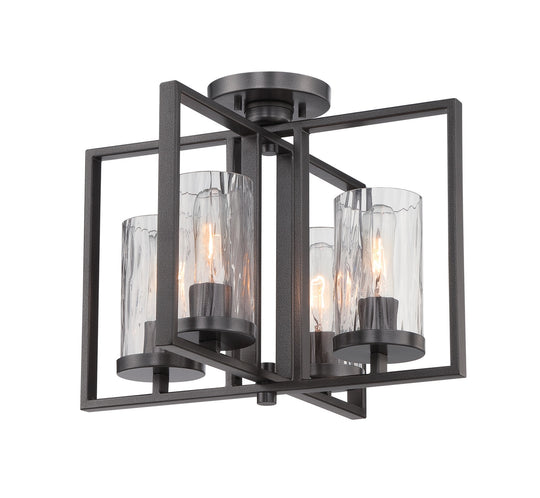 Designers Fountain - 86511-CHA - Four Light Semi-Flush Mount - Elements - Charcoal