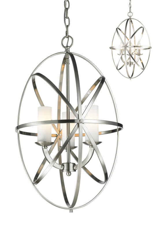 Z-Lite - 6027-3S-BN - Three Light Chandelier - Aranya - Brushed Nickel