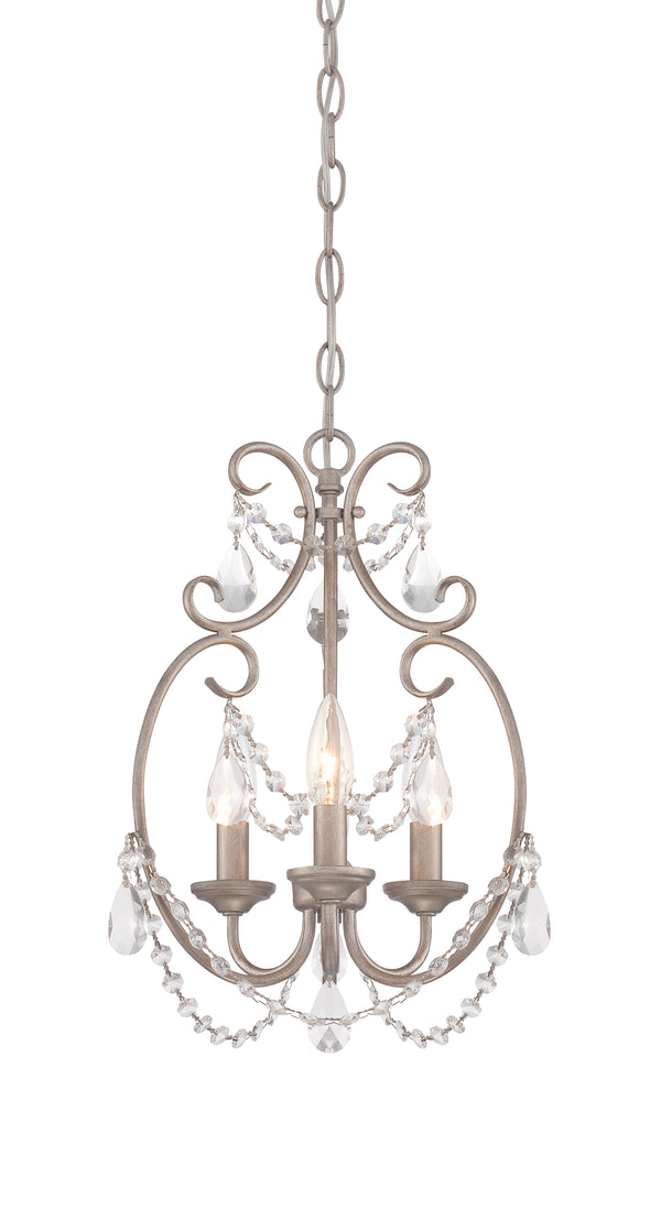 Designers Fountain - 6205-AP - Three Light Mini Chandelier - Dahlia - Aged Platinum