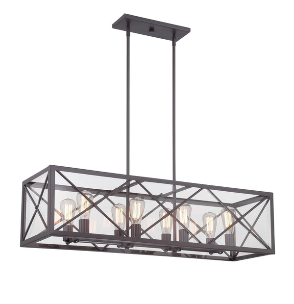 Designers Fountain - 87338-SB - Eight Light Linear Chandelier - High Line - Satin Bronze