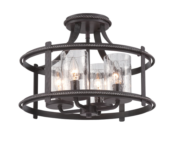 Designers Fountain - 87511-APW - Four Light Semi-Flush Mount - Palencia - Artisan Pardo Wash