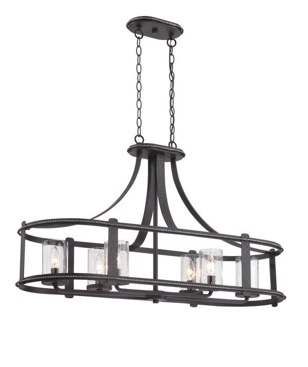 Designers Fountain - 87538-APW - Six Light Linear Chandelier - Palencia - Artisan Pardo Wash