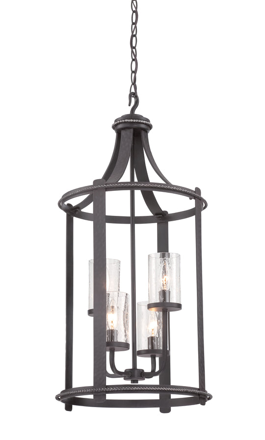 Designers Fountain - 87554-APW - Four Light Foyer Pendant - Palencia - Artisan Pardo Wash