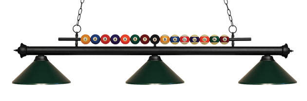 Z-Lite - 170MB-MDG - Three Light Billiard - Shark - Matte Black