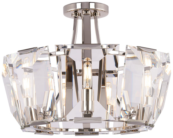 Metropolitan - N6987-613 - Eight Light Semi Flush Mount - Castle Aurora - Polished Nickel