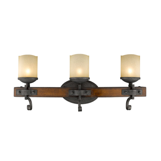 Golden - 1821-BA3 BI - Three Light Bath Vanity - Madera BI - Black Iron