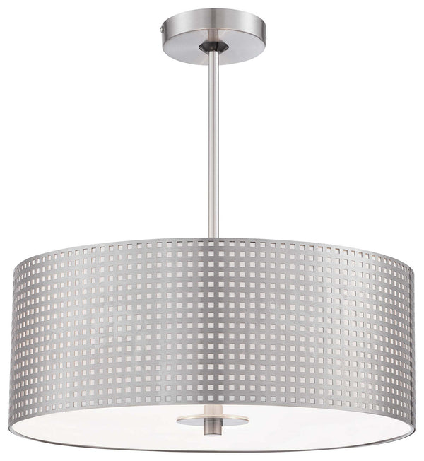 George Kovacs - P5743-084 - Three Light Pendant - Grid - Brushed Nickel