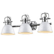 Golden - 3602-BA3 CH-WH - Three Light Bath Vanity - Duncan CH - Chrome