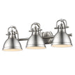 Golden - 3602-BA3 PW-PW - Three Light Bath Vanity - Duncan PW - Pewter