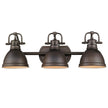 Golden - 3602-BA3 RBZ-RBZ - Three Light Bath Vanity - Duncan RBZ - Rubbed Bronze