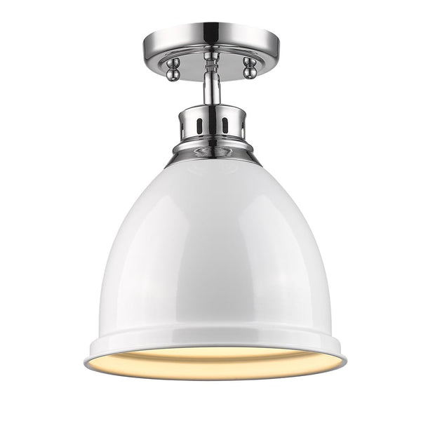 Golden - 3602-FM CH-WH - One Light Flush Mount - Duncan CH - Chrome