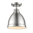 Golden - 3602-FM PW-PW - One Light Flush Mount - Duncan PW - Pewter