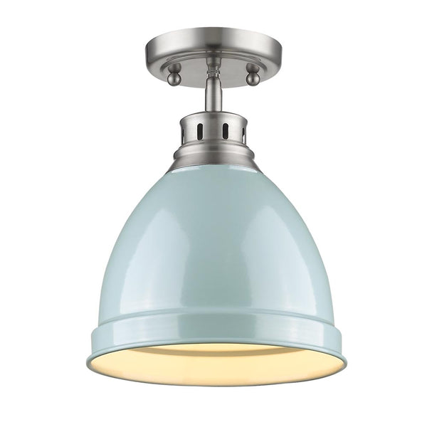 Golden - 3602-FM PW-SF - One Light Flush Mount - Duncan PW - Pewter