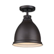 Golden - 3602-FM RBZ-RBZ - One Light Flush Mount - Duncan RBZ - Rubbed Bronze