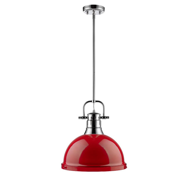 Golden - 3604-L CH-RD - One Light Pendant - Duncan CH - Chrome