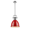 Golden - 3604-S CH-RD - One Light Pendant - Duncan CH - Chrome