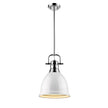 Golden - 3604-S CH-WH - One Light Pendant - Duncan CH - Chrome