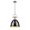 Golden - 3604-S PW-BK - One Light Pendant - Duncan PW - Pewter