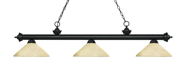 Z-Lite - 200-3MB-AGM14 - Three Light Billiard - Riviera - Matte Black
