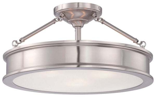 Minka-Lavery - 4177-84 - Three Light Semi Flush Mount - Harbour Point - Brushed Nickel