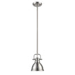 Golden - 3604-M1L PW-PW - One Light Mini Pendant - Duncan PW - Pewter