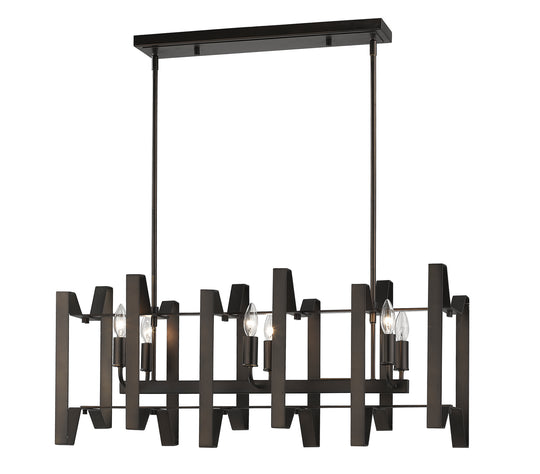 Z-Lite - 4000-34BRZ - Six Light Linear Chandelier - Marsala - Bronze