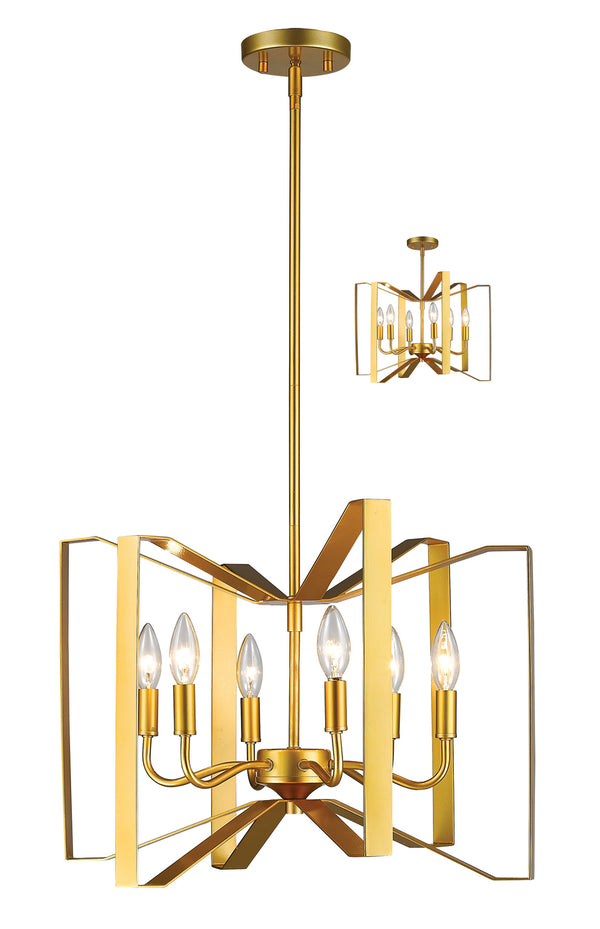 Z-Lite - 4000P-PMG - Six Light Chandelier - Marsala - Polished Metallic Gold