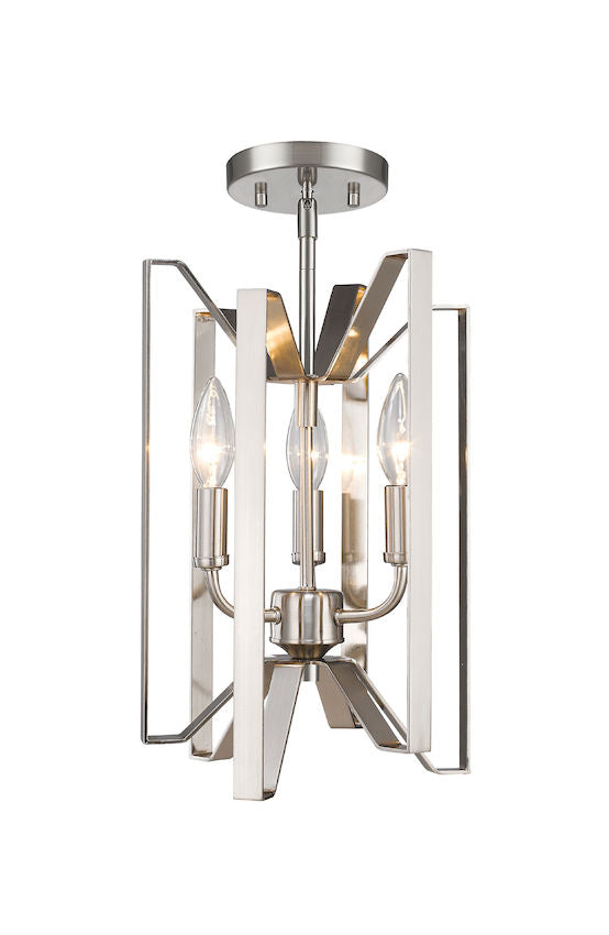 Z-Lite - 4000SF-BN - Three Light Semi Flush Mount - Marsala - Brushed Nickel