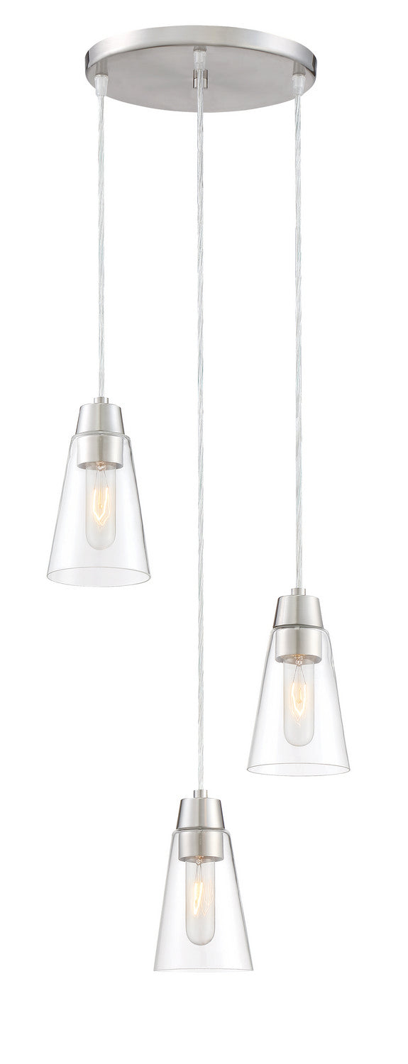 Designers Fountain - 87830-3-SP - Three Light Mini Pendant - Echo - Satin Platinum