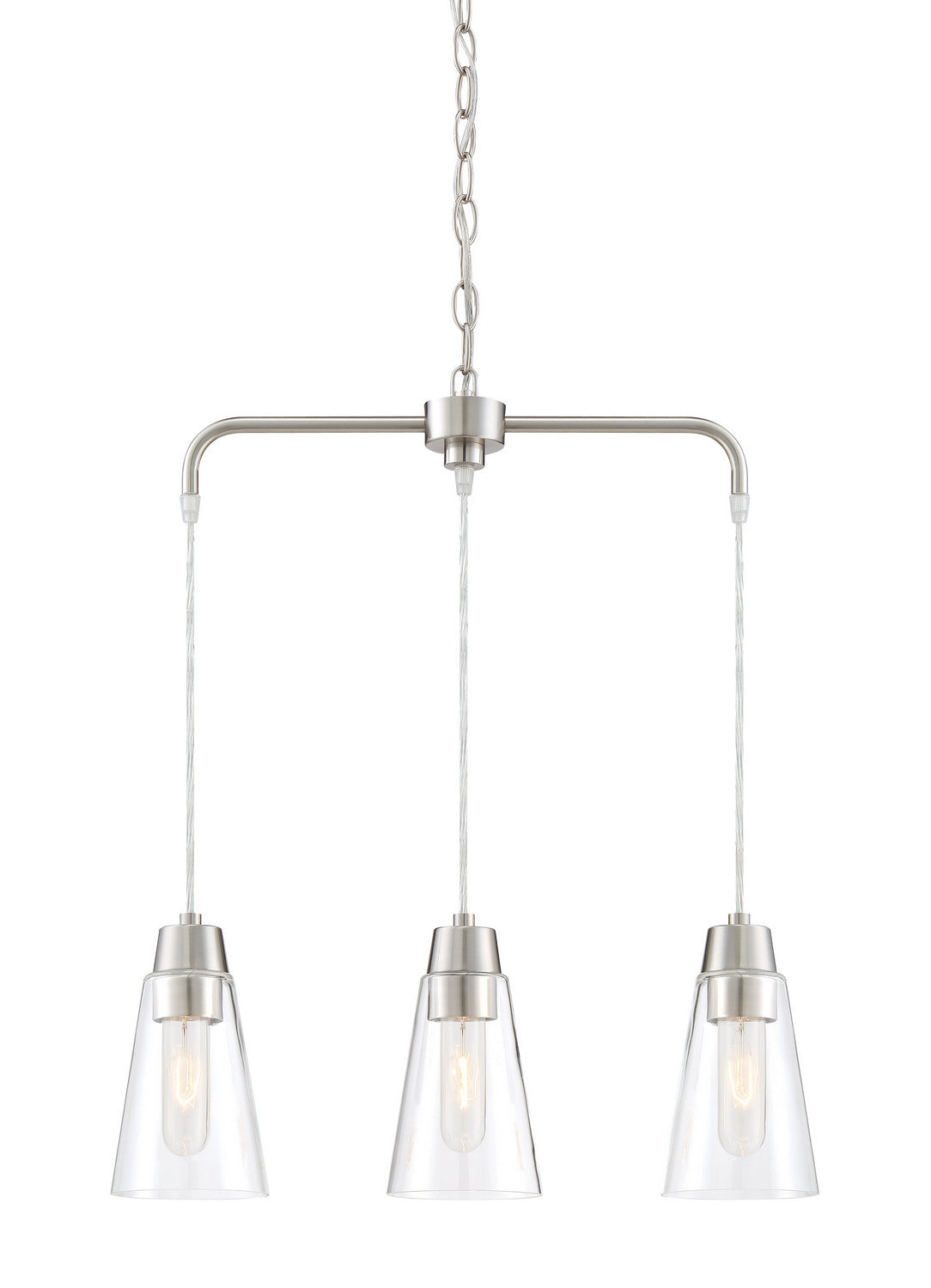 Designers Fountain - 87883-SP - Three Light Chandelier - Echo - Satin Platinum