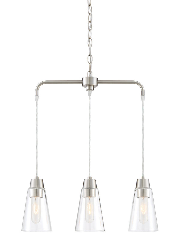 Designers Fountain - 87883-SP - Three Light Chandelier - Echo - Satin Platinum