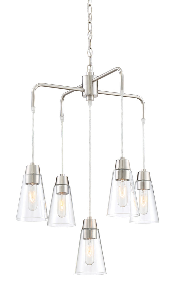 Designers Fountain - 87885-SP - Five Light Chandelier - Echo - Satin Platinum