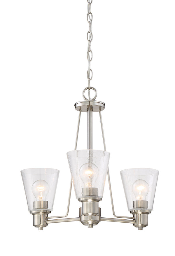 Designers Fountain - 88083-SP - Three Light Chandelier - Printers Row - Satin Platinum