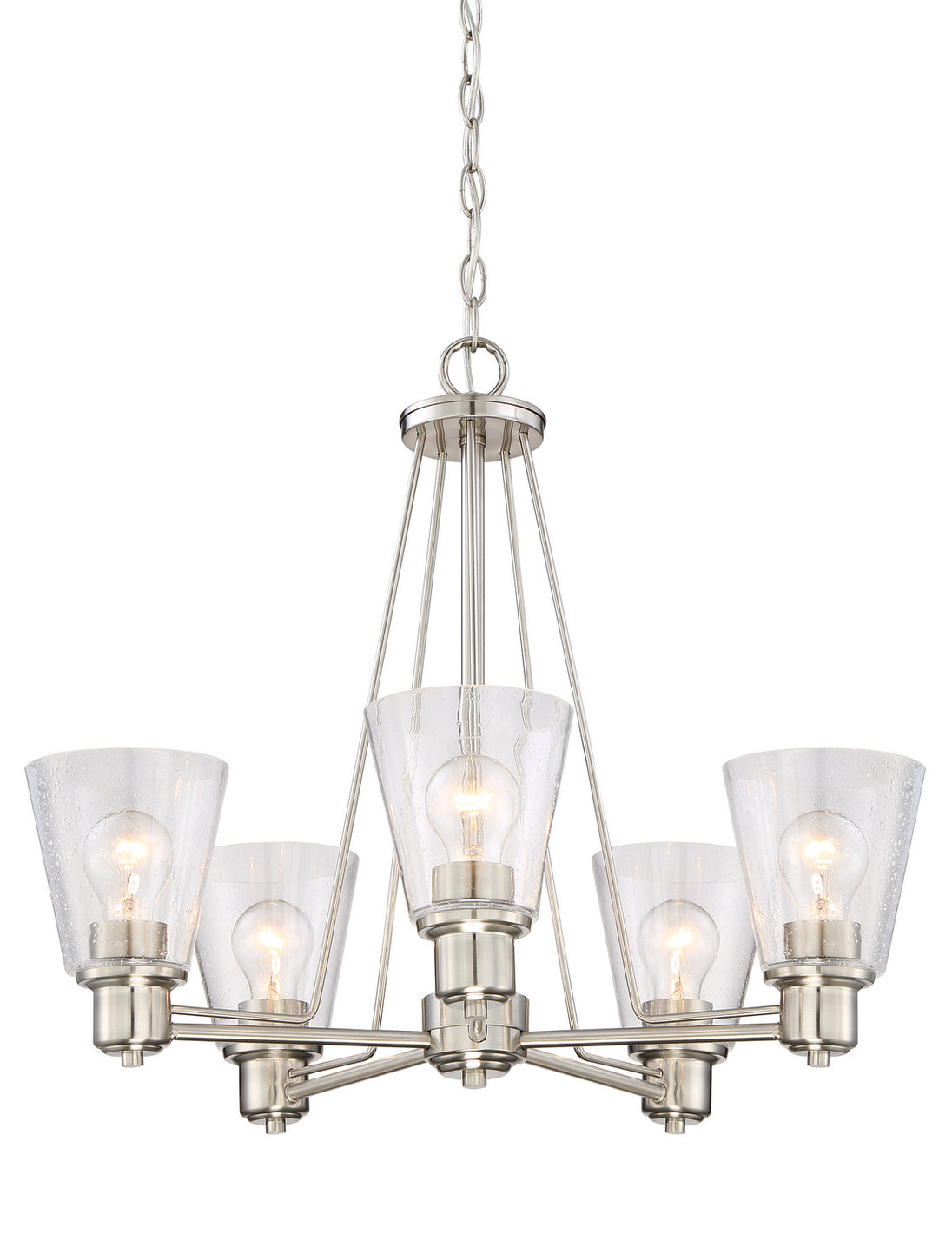 Designers Fountain - 88085-SP - Five Light Chandelier - Printers Row - Satin Platinum