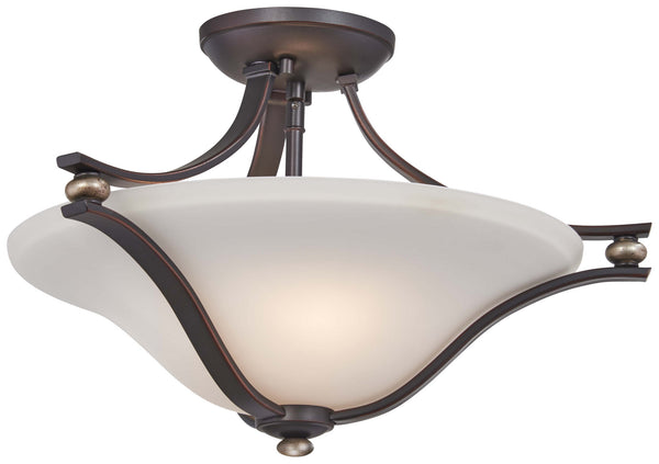 Minka-Lavery - 3282-589 - Two Light Semi Flush Mount - Shadowglen - Lathan Bronze With Gold Highli