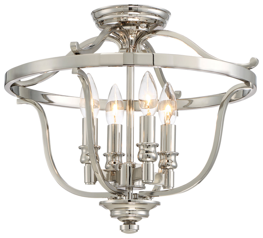 Minka-Lavery - 3296-613 - Four Light Semi Flush Mount - Audrey'S Point - Polished Nickel