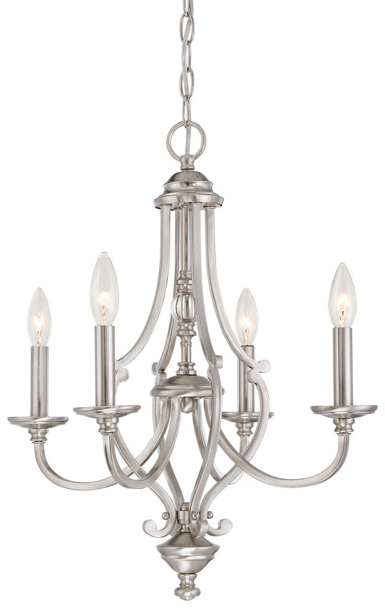 Minka-Lavery - 3334-84 - Four Light Chandelier - Savannah Row - Brushed Nickel