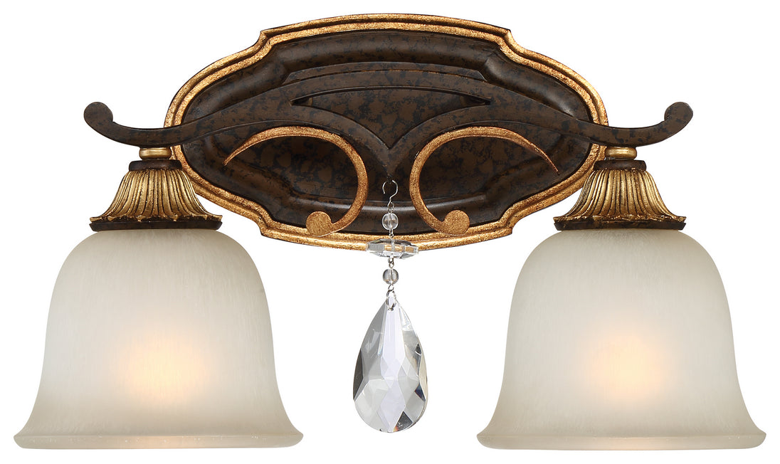 Metropolitan - N1462-652 - Two Light Bath - Chateau Nobles - Raven Bronze W/Sunburst Gold H