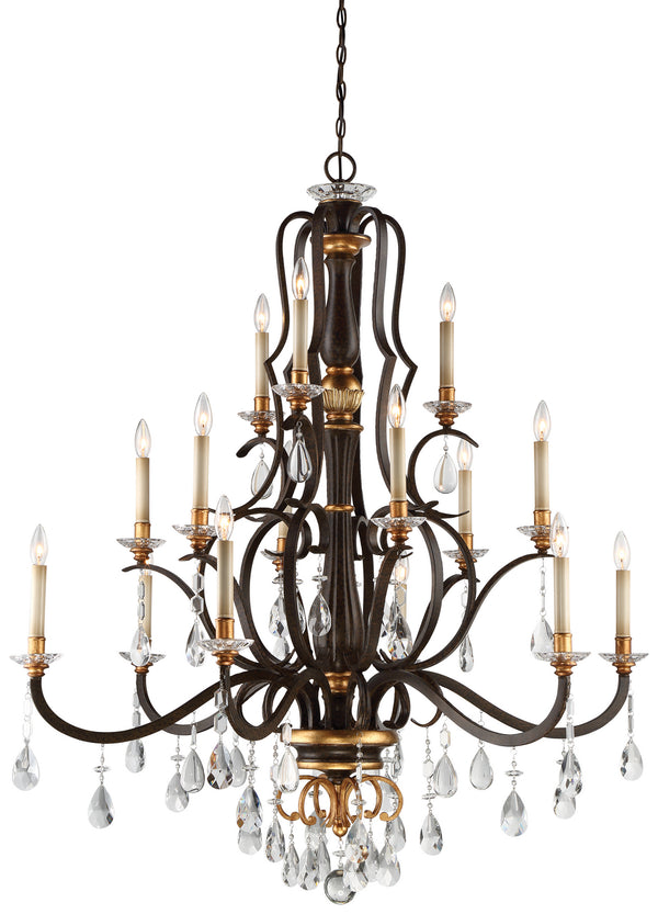 Metropolitan - N6458-652 - 15 Light Chandelier - Chateau Nobles - Raven Bronze W/Sunburst Gold H