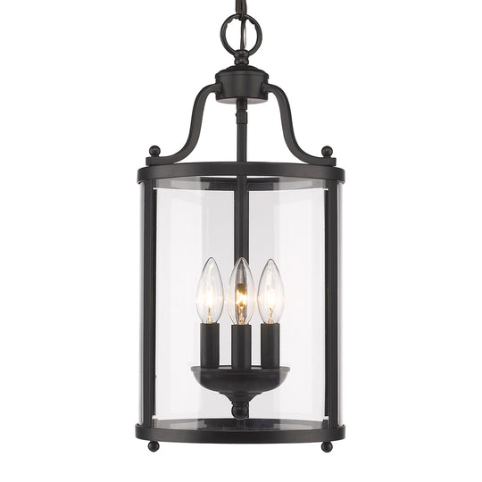 Golden - 1157-3P BLK - Three Light Pendant - Payton BLK - Matte Black