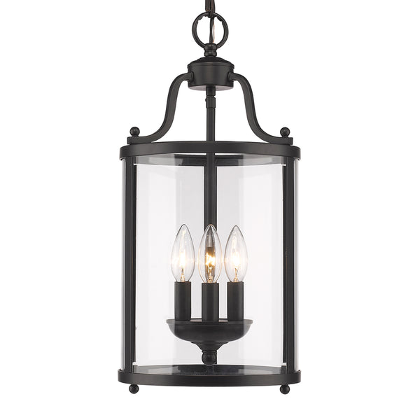 Golden - 1157-3P BLK - Three Light Pendant - Payton BLK - Matte Black