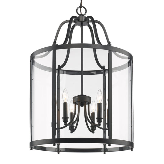 Golden - 1157-6P BLK - Six Light Pendant - Payton BLK - Matte Black